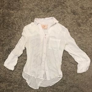 Sheer white button down